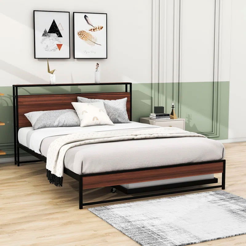 MetalCraft Sunrise Pattern Iron Bed - Furnishiaa -  -